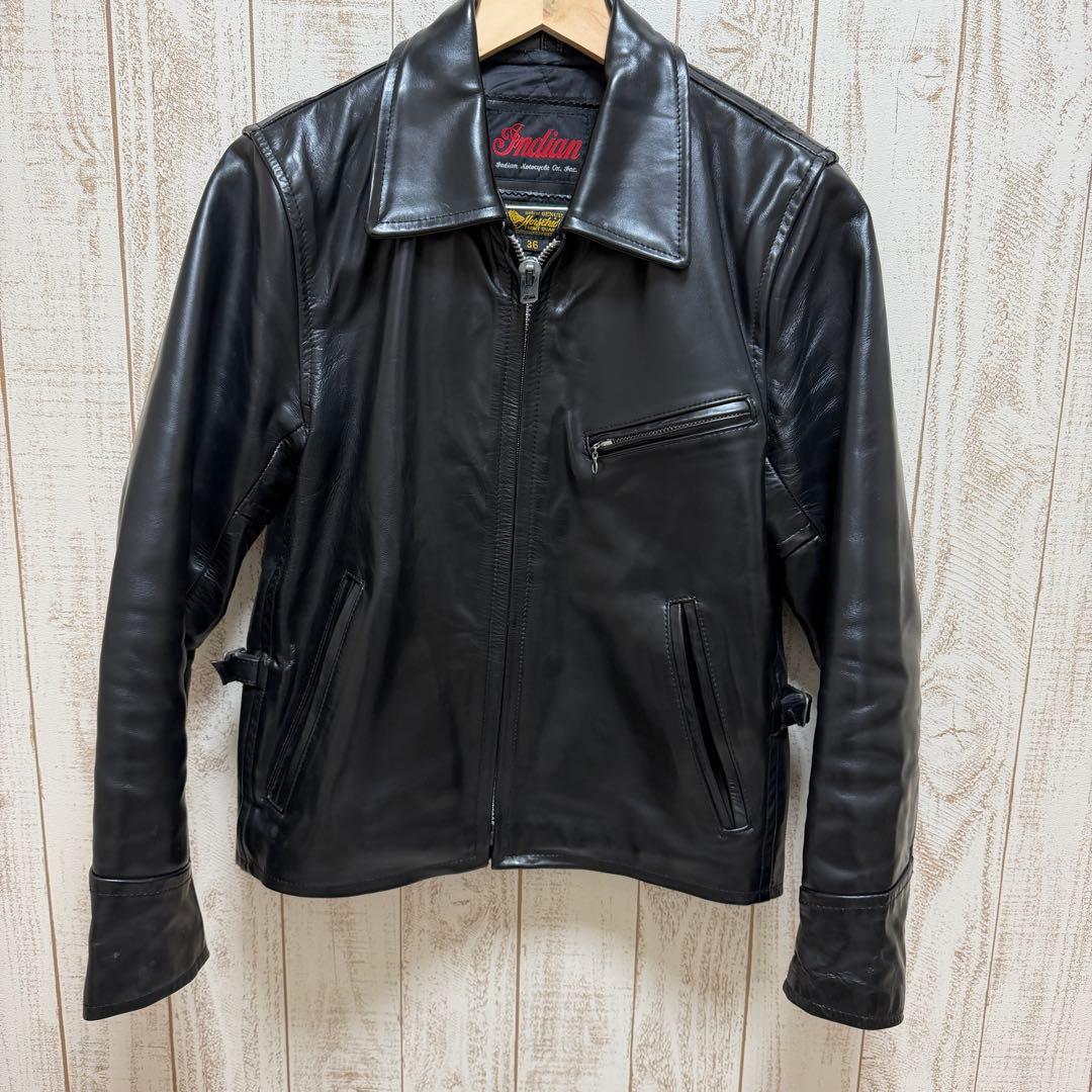 美品 インディアンモーターサイクル　馬革　シングルレザージャケット　ホースハイド