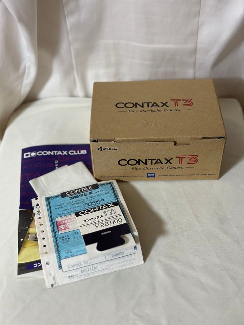 【美品】箱・ケース・当時の値札付 CONTAX T3 フィルムカメラ シルバー