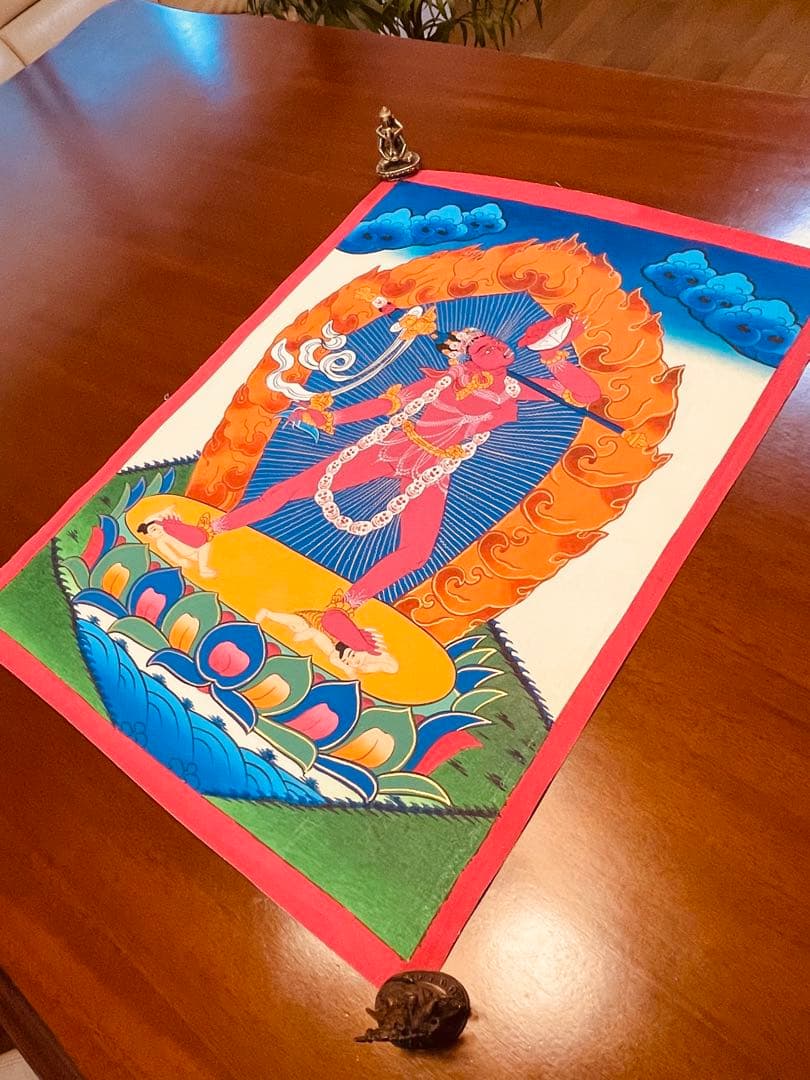 肉筆画 手描き仏画 ヴァジュラヨーギニー Vajrayogini ヨギニ タンカ