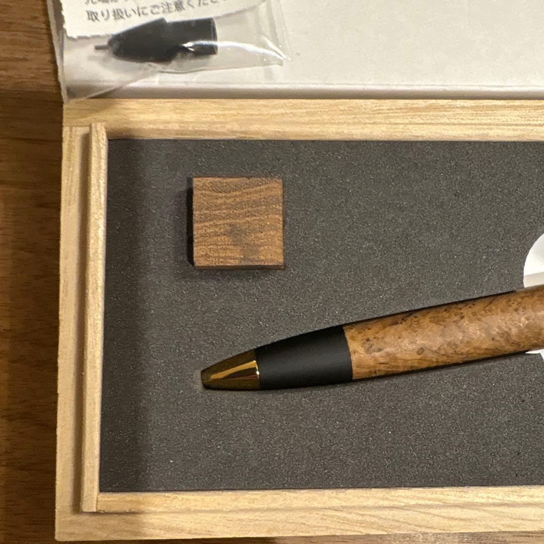 【野原工芸 特上チーク瘤シャープペンシル 0.5mm ゴールド金具】　野原工芸