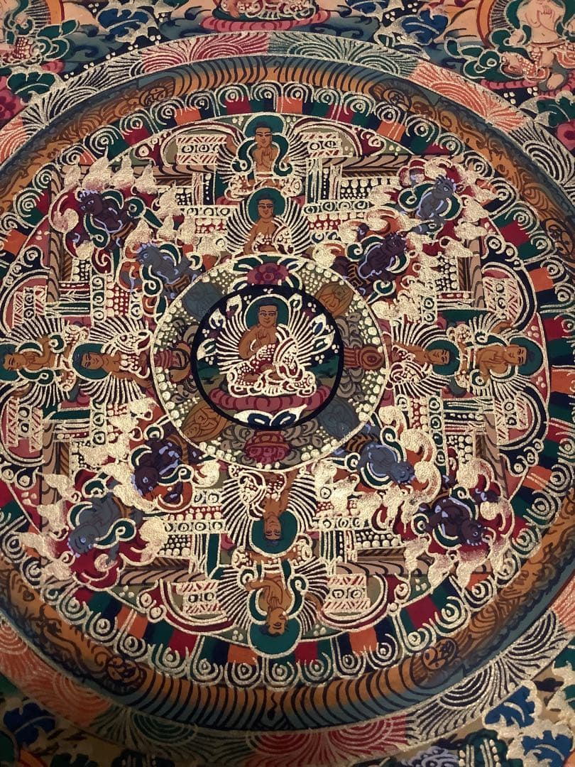 《 チベット密教　新品　1点物 》 手描き　曼荼羅　仏陀　釈迦　仏画　仏教　d2