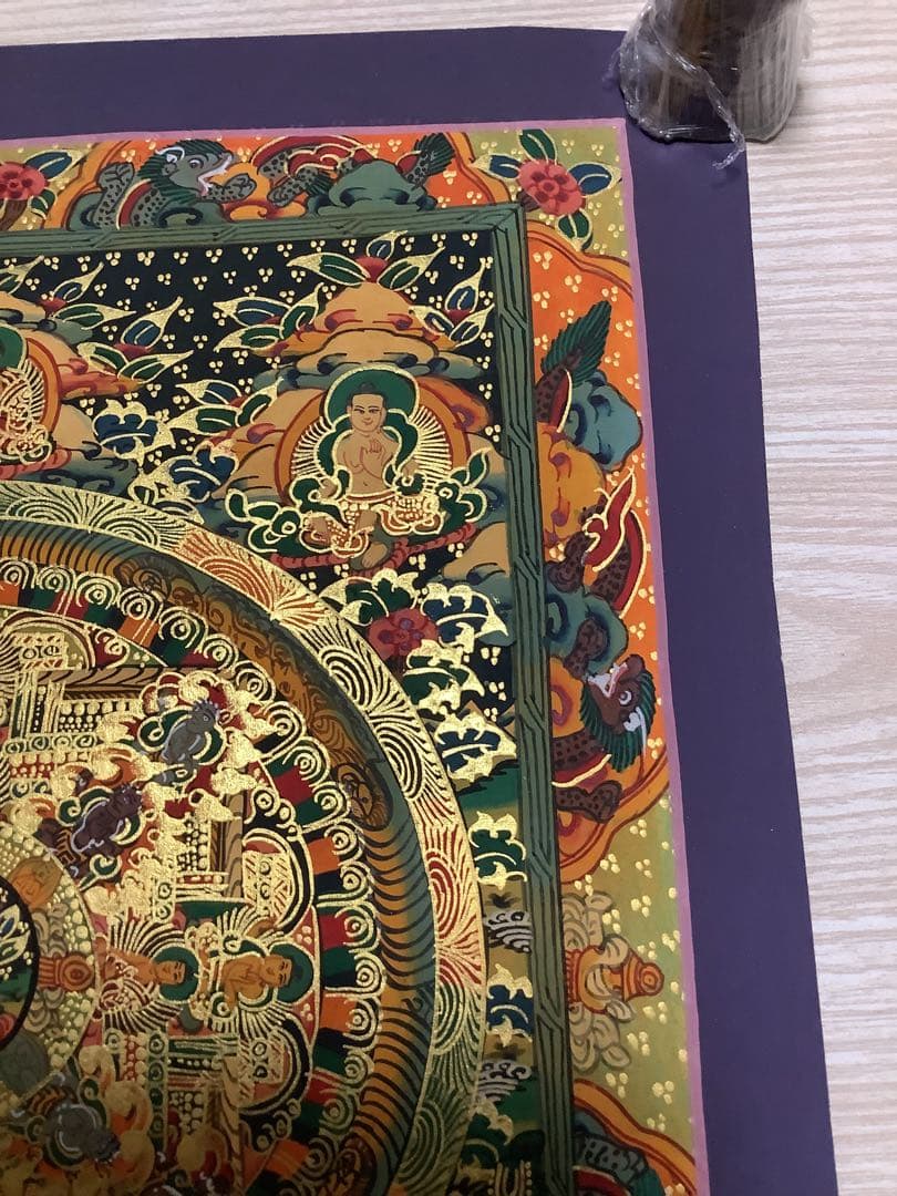 《 チベット密教　新品　1点物 》 手描き　曼荼羅　仏陀　釈迦　仏画　仏教　d2