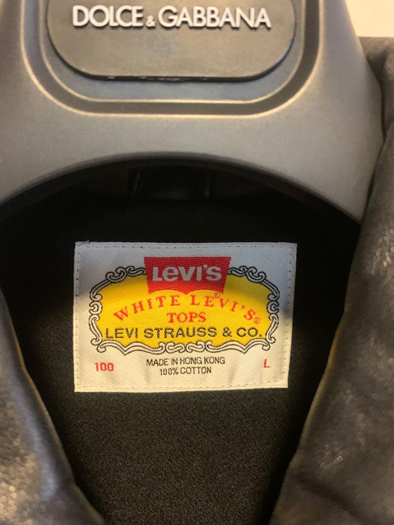 希少本物美品高級羊ラムレザーホワイトLEVI'SリーバイスライダースジャケットL