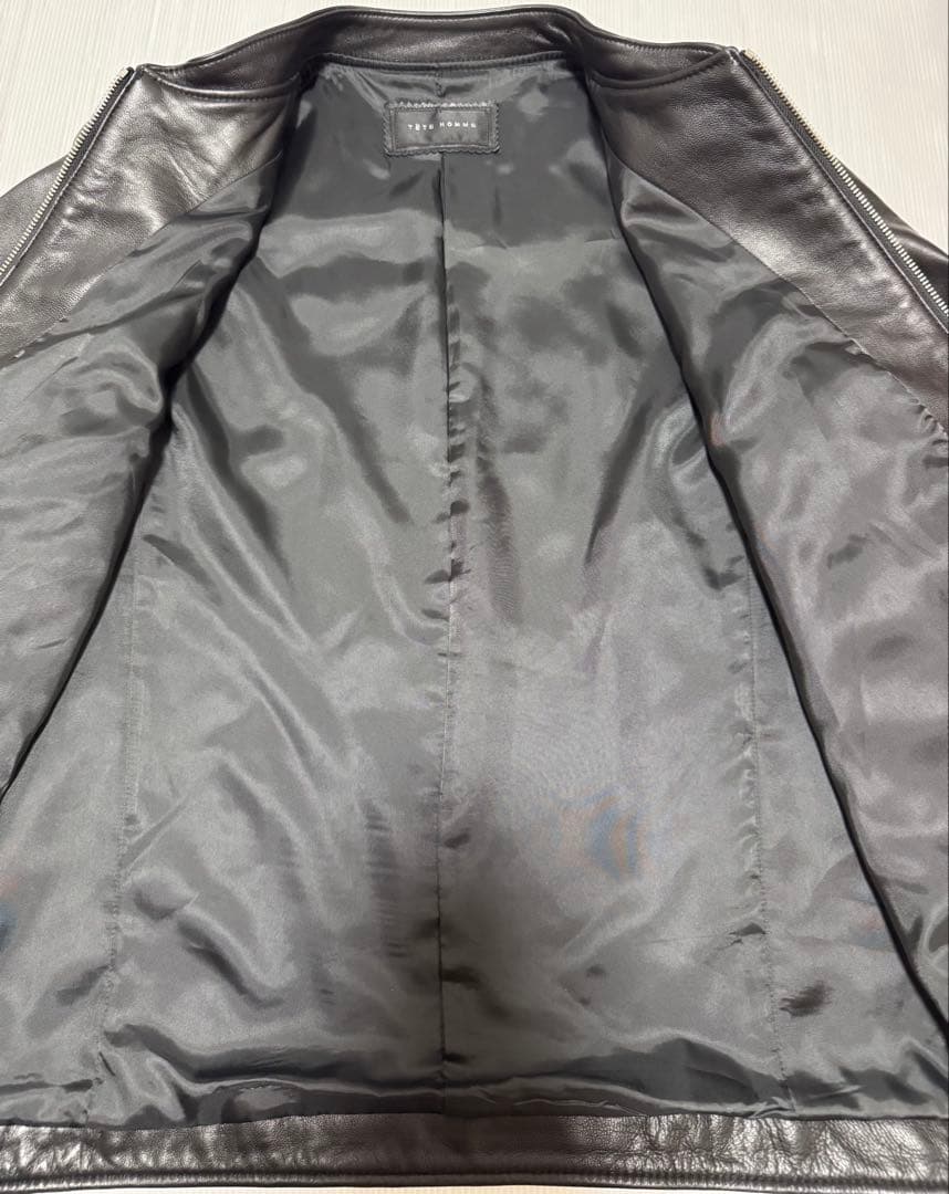 TETE HOMME ラムレザーシングルレザーライダース ジャケット