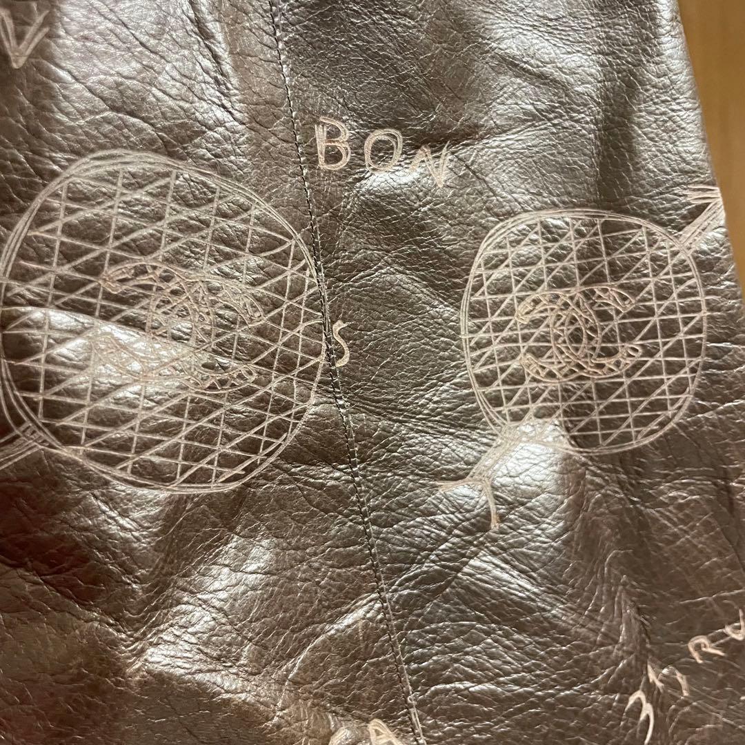 シャネル CHANEL レザースカート ブラウン