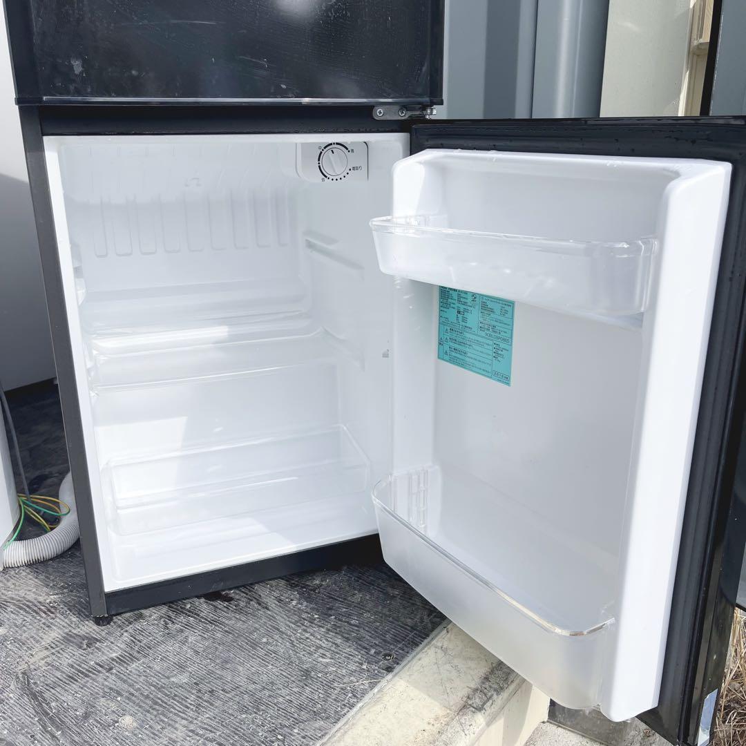 365取付無料！完動品！スタイリッシュブラック小さめ冷蔵庫洗濯機セット