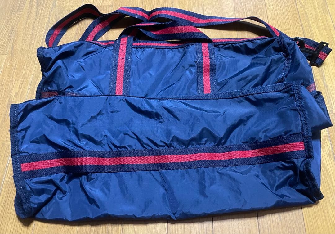 レスポートサック LESPORTSAC ラージ　ボストンバッグ　ネイビー　レッド