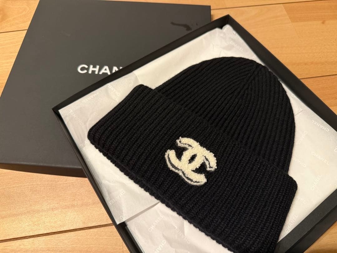 新品未使用★CHANEL25B新作★ココマーク ニット帽★