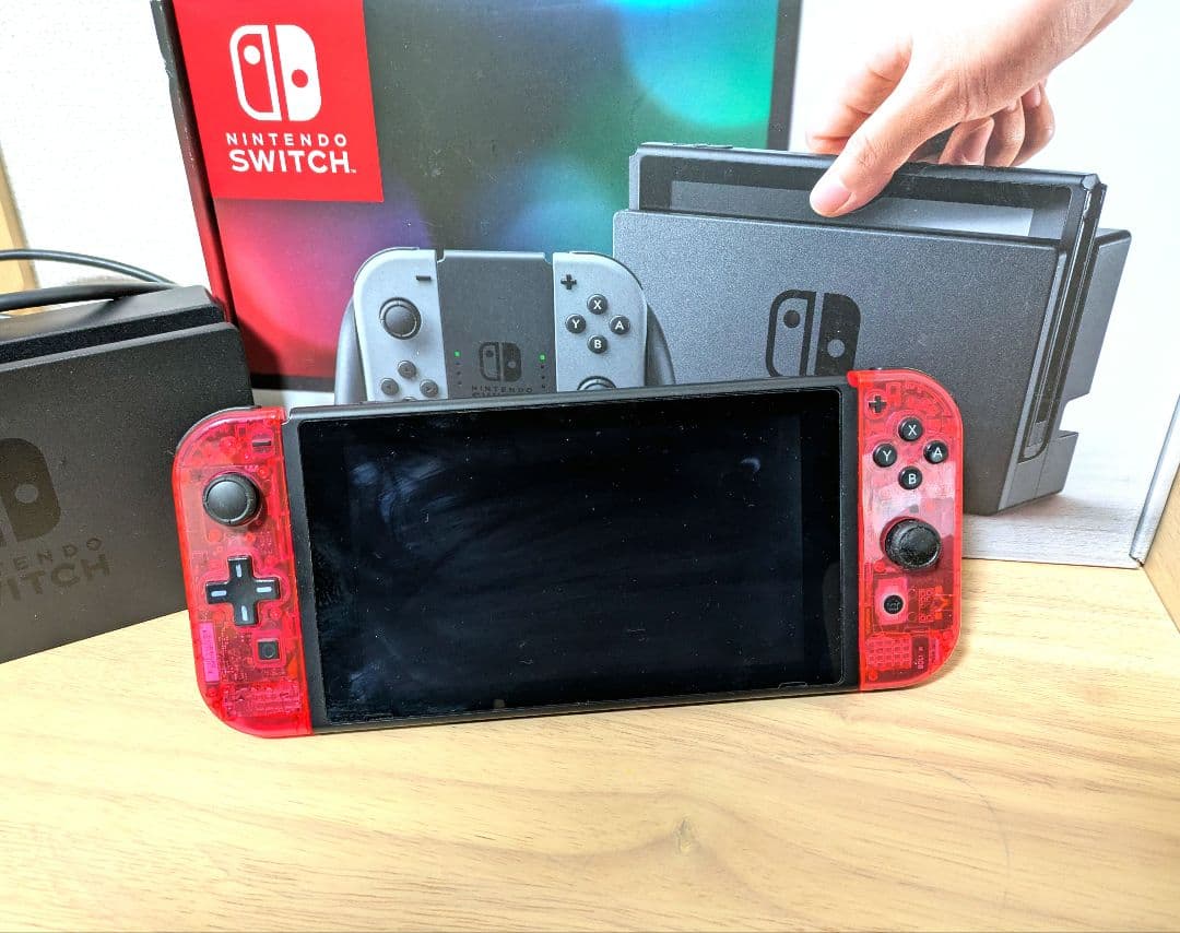 ニンテンドースイッチ 本体 Nintendo Switch クリアレッド換装品