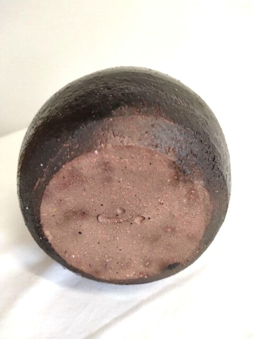 備前焼　さかきばら啓司（師人間国宝伊勢崎淳）作　黒備前徳利