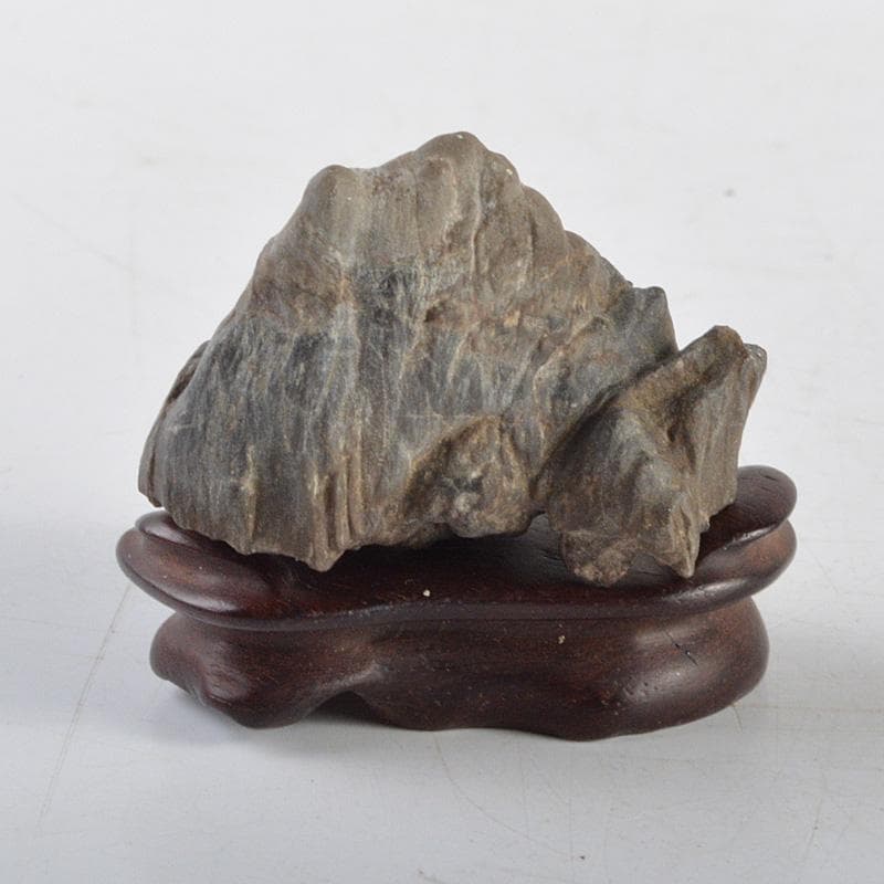 中国　鑑賞石　太湖石　霊壁石　置物　唐木台付　C　R4780