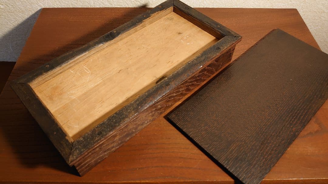 硯箱　時代箱　欅　欅製　アンティーク硯箱　蔵出し　１客