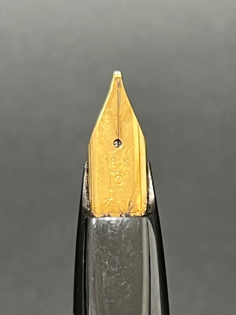 【ペン先18K】PLATINUM万年筆 太字2点セットブラック/ゴールド
