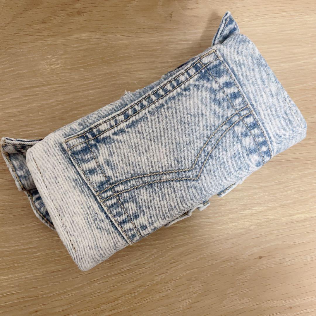 デニム リメイク フリル 長財布
