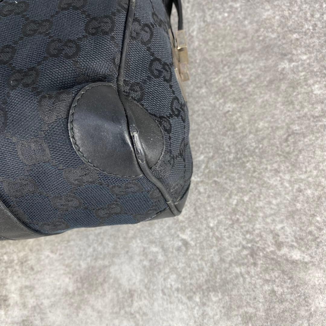 GUCCI グッチ GG柄 キャンバス ミニボストン ハンドバッグ ブラック