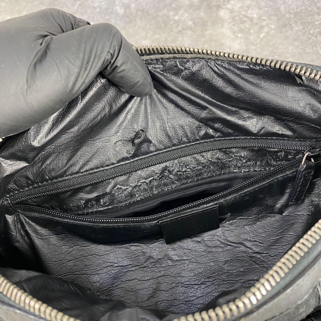 GUCCI グッチ GG柄 キャンバス ミニボストン ハンドバッグ ブラック