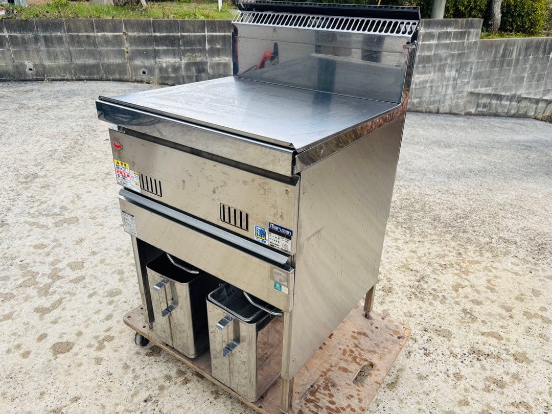 L93★マルゼン★LPガス 2槽ガスフライヤー MGF-C13WK 業務用 中古