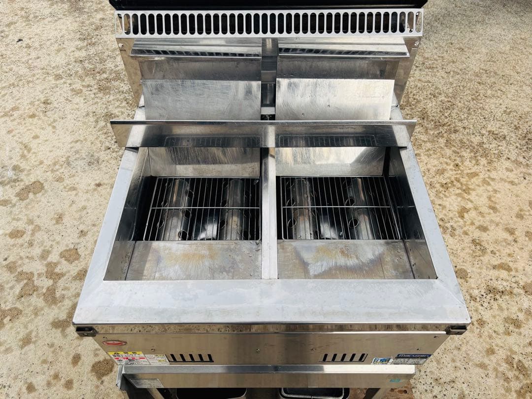 L93★マルゼン★LPガス 2槽ガスフライヤー MGF-C13WK 業務用 中古