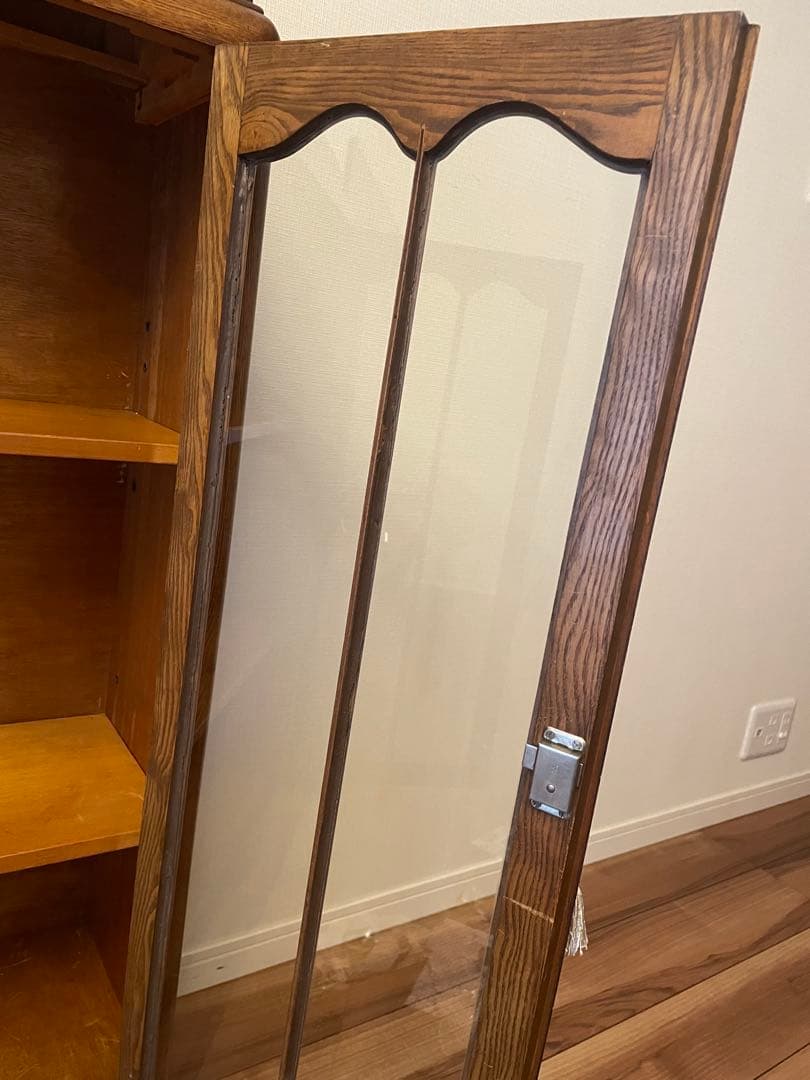 英国イギリス アンティーク家具 ブックケース 本棚 オーク材 猫脚 キャビネット