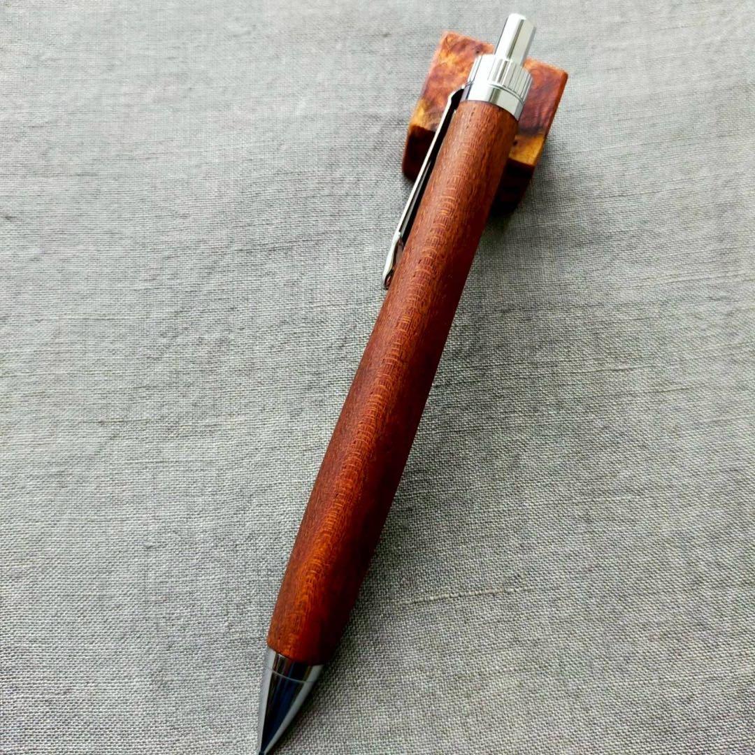 神代欅　鳥海山　ハンドメイド　木軸シャープペン　0.5mm　天然木　シルバー