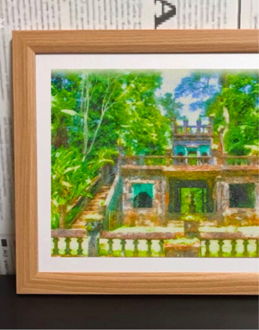 ジブリアート① 天空の城ラピュタより「ジャングルの古城」32.7㎝×24.0㎝