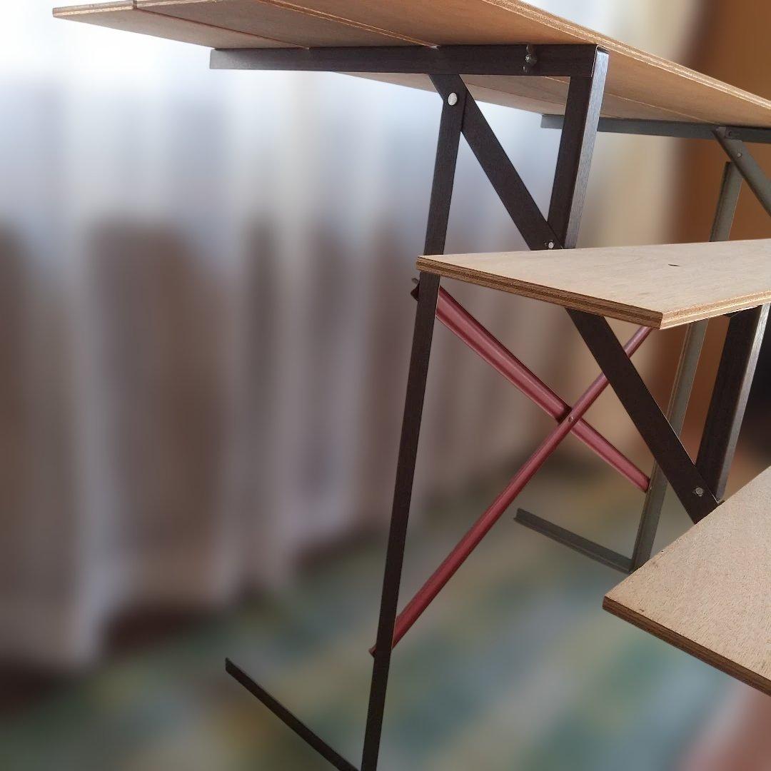 ひな段　御雛段　ひな壇　5段35号　昭和　レトロ　スチール　木製板