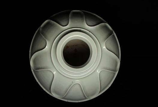 瀧田項一 「 白磁貼文大壺 」 花入 花器 共箱