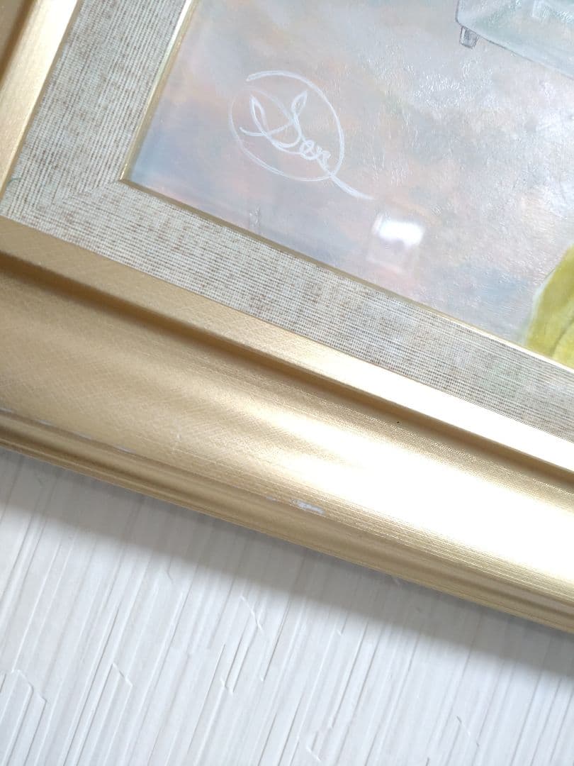 油絵【観て育つ】1点物の原画/F4号サイズ/人物画/油彩画◆者サイン入り