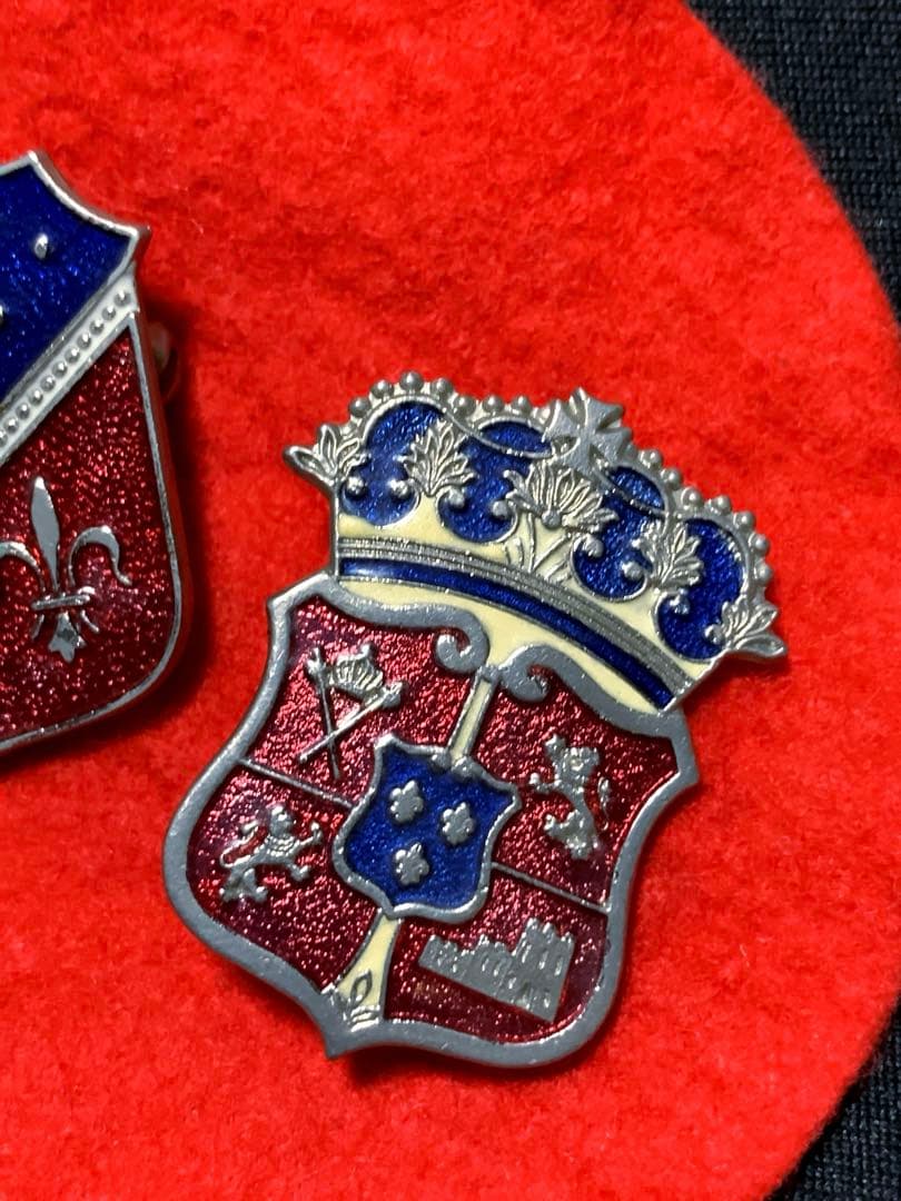 欧州伝統紋章デザイン ピンバッジ2種 七宝調 ラペル 革ジャン ルードギャラリー