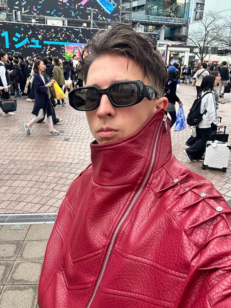 赤いヴィンテージレザージャケット