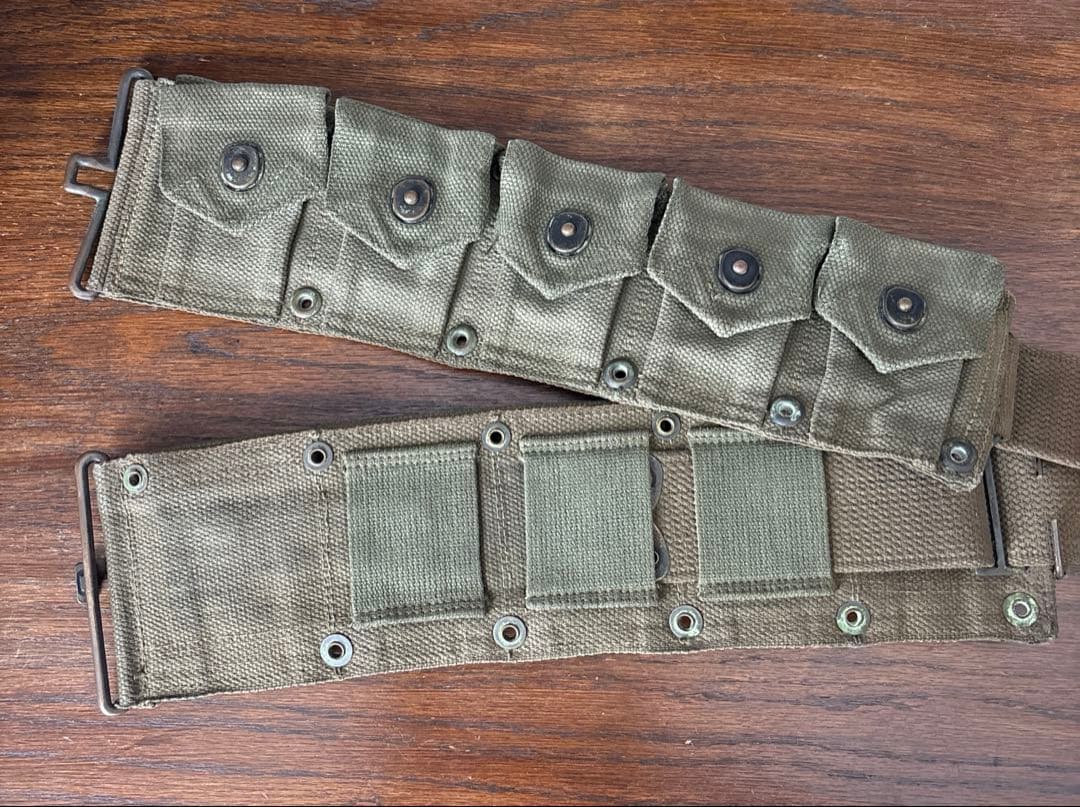 米軍実物 50年代 US M1ガーランド ODカートリッジベルト ビンテージ