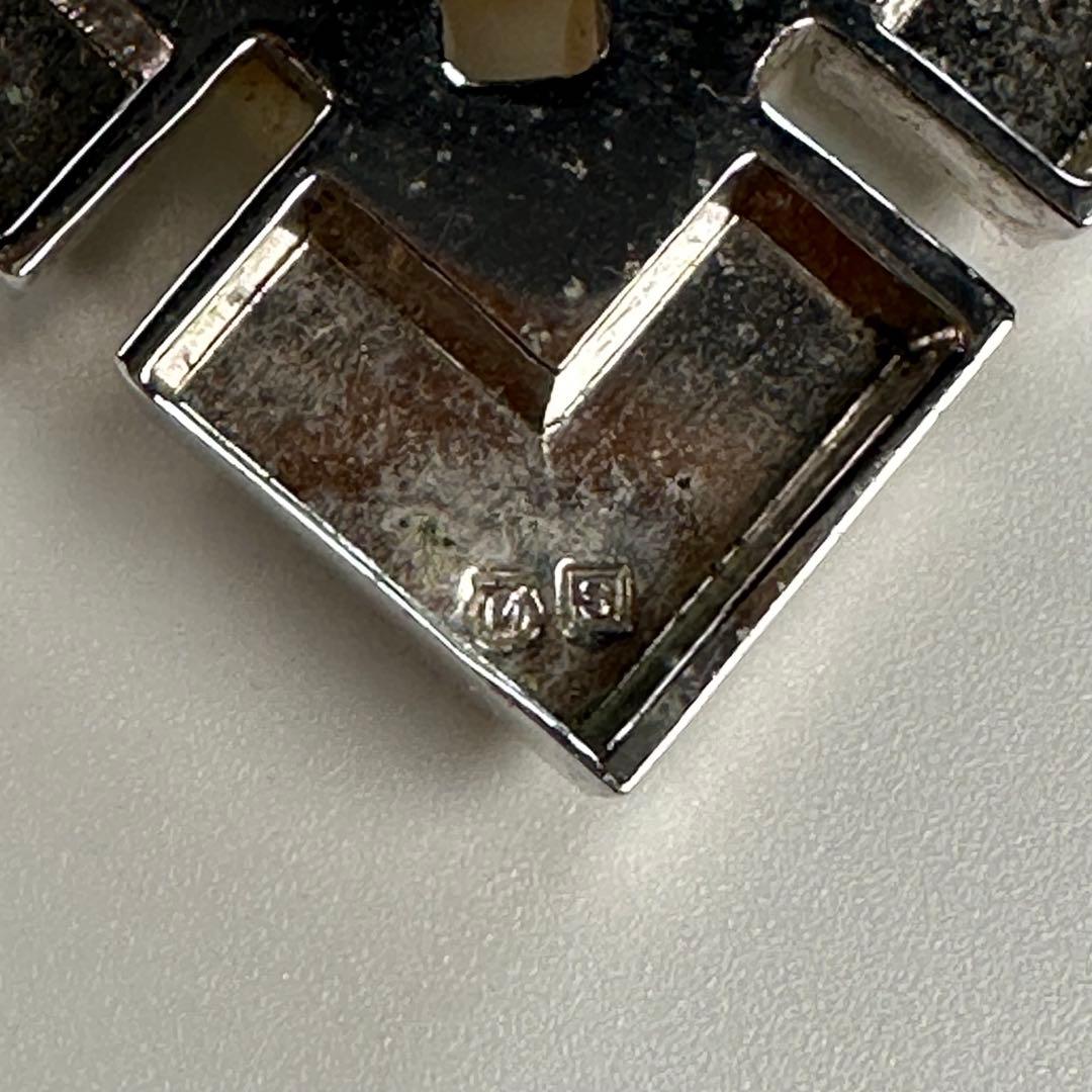 ミキモト SV ベビーパール ブローチ 幾何学デザイン つや消し　シルバー