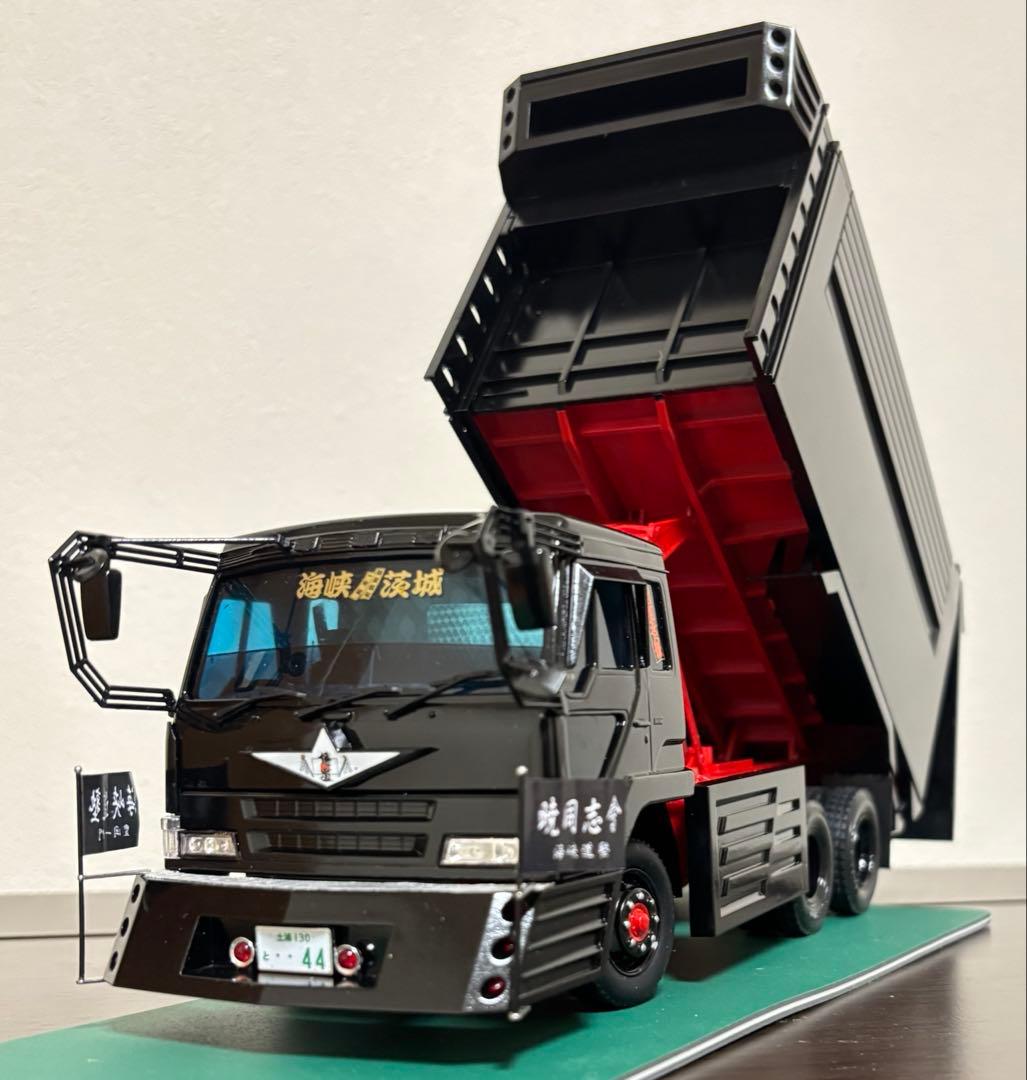 デコトラプラモデル　アオシマ 1/32 海峡道塾 博道丸　完成品　デカ箱　ダンプ