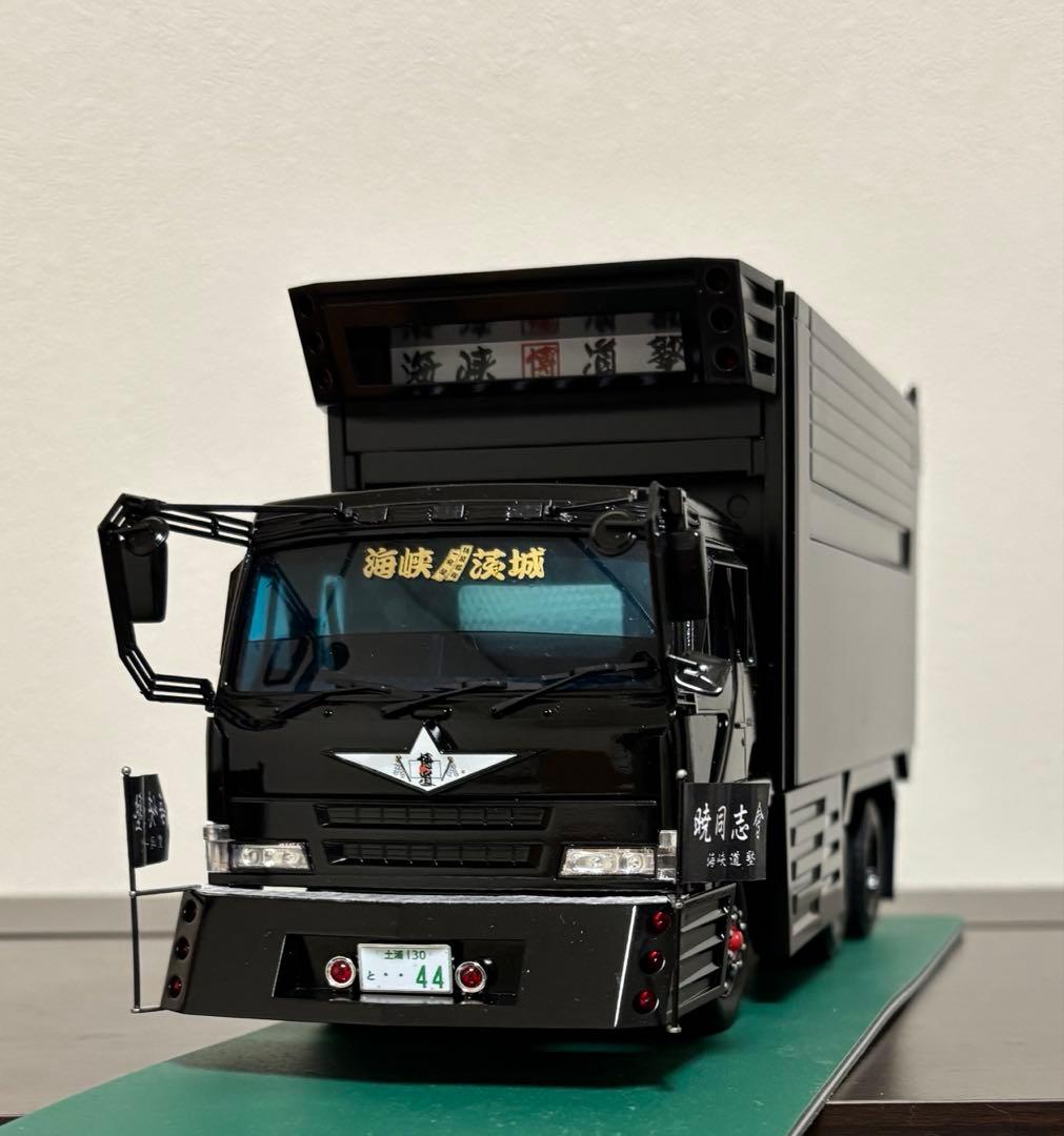 デコトラプラモデル　アオシマ 1/32 海峡道塾 博道丸　完成品　デカ箱　ダンプ