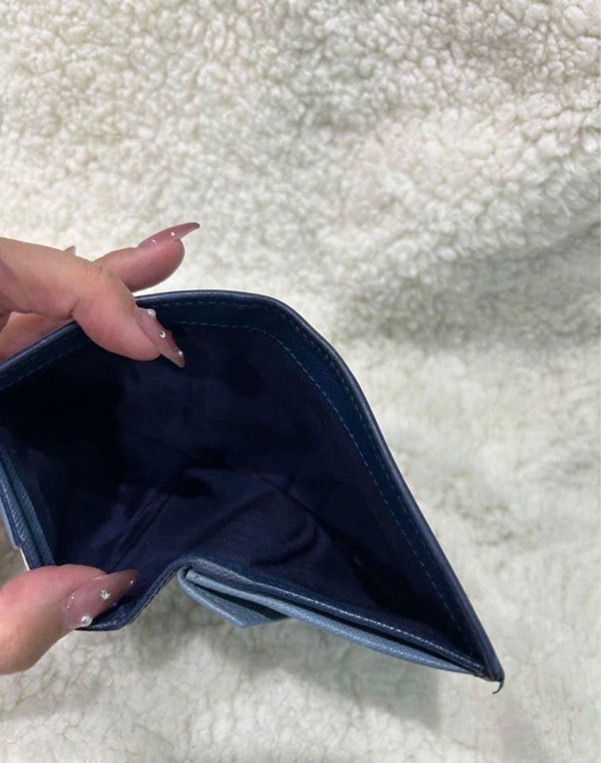 PRADA プラダ　サフィアーノ　バイカラー二つ折り財布　ブルー/ライトブルー