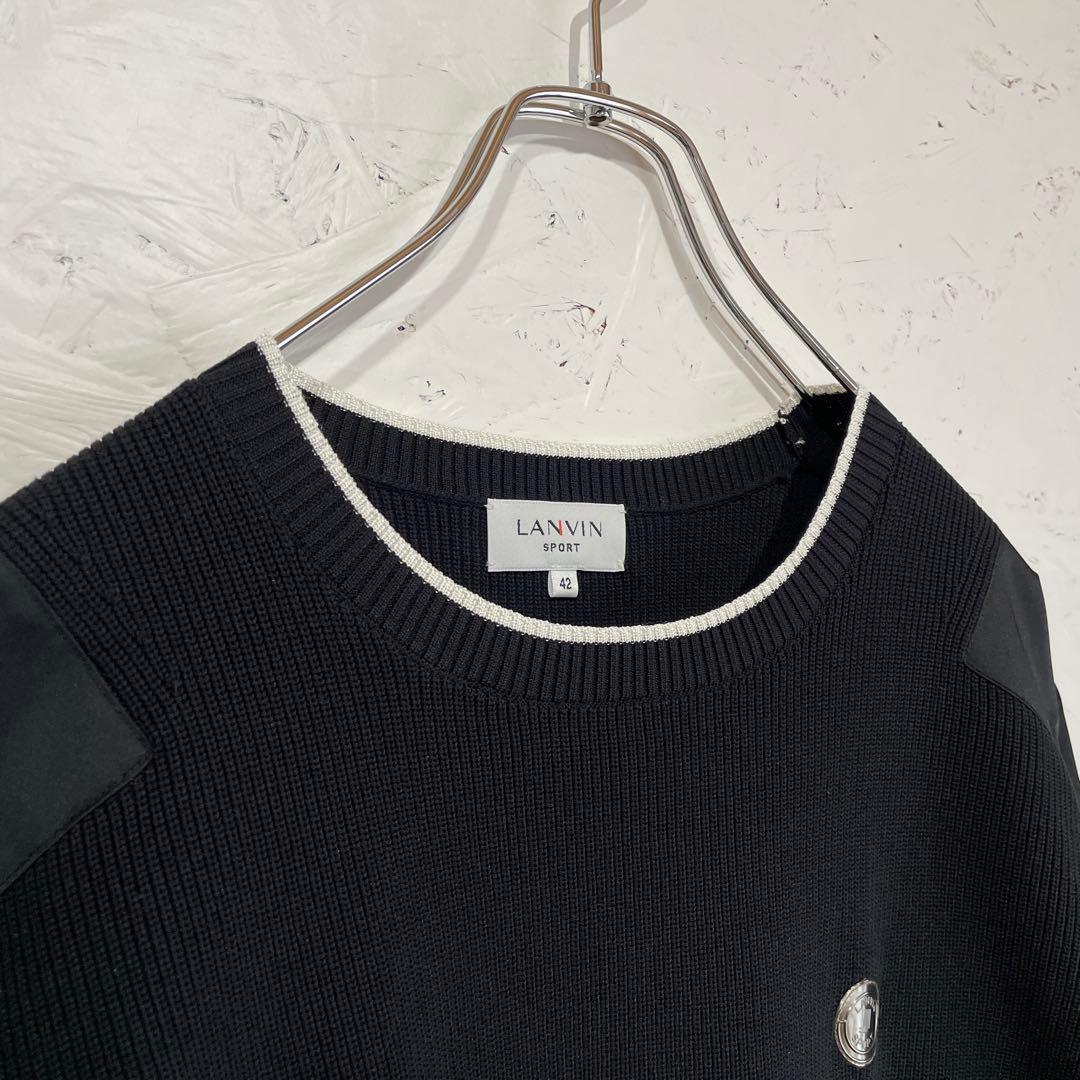 ゴルフウェア【LANVIN sport】袖切替リブワンピース　長袖ワンピース42