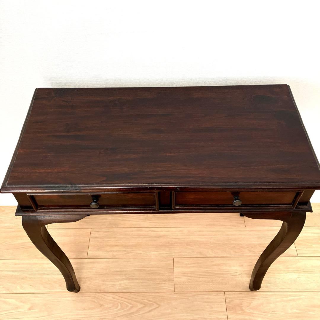 猫足テーブル コンソールテーブル 引出し付き アンティーク
