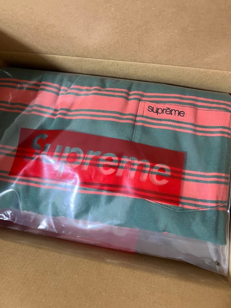 トップス Supreme Stripe Pocket L/S Top Green