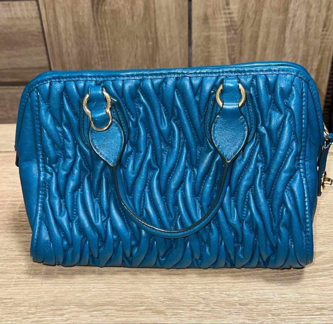 新品 【COACH ブルー グリーン エメラルド バッグ】