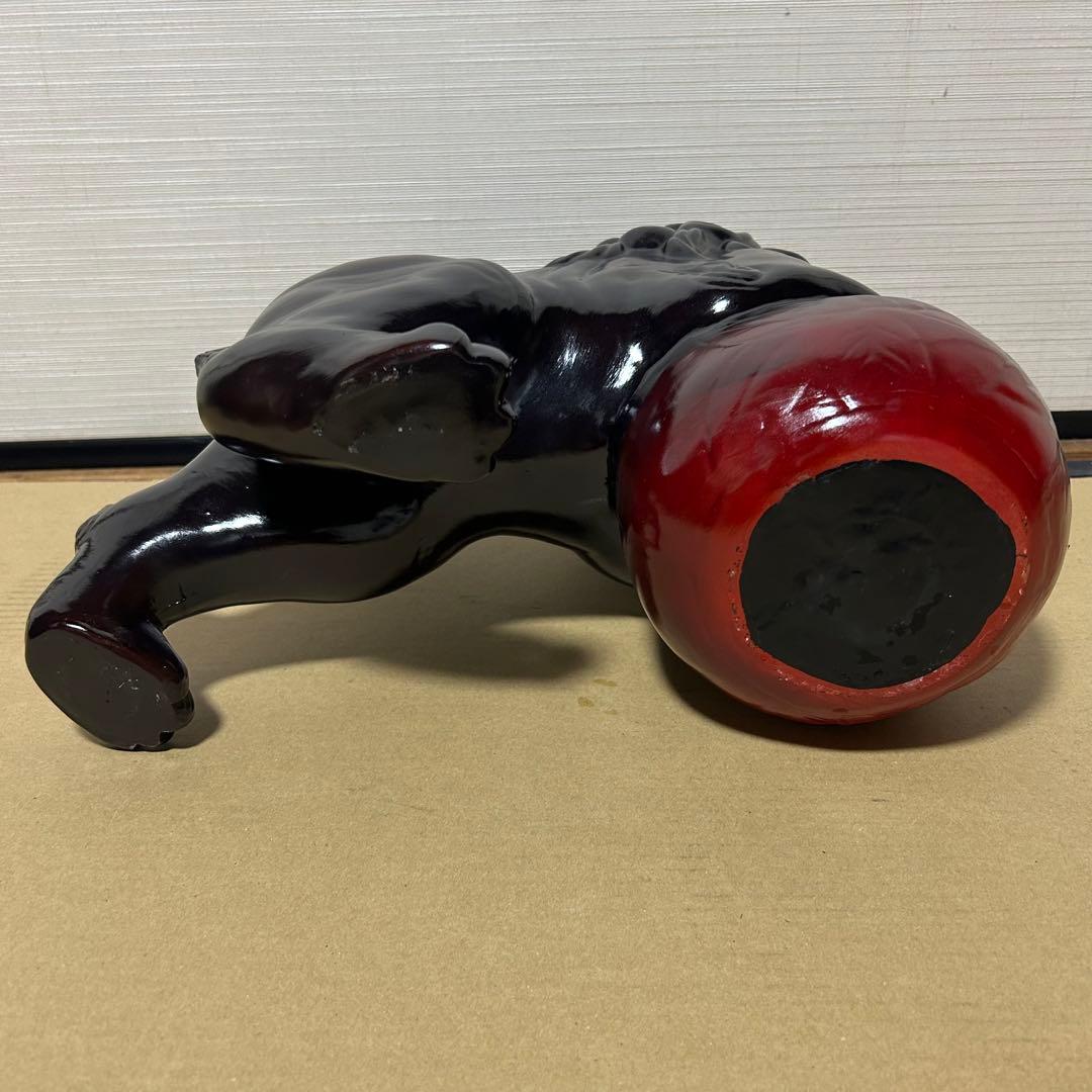 大迫力 32cm 玉乗り獅子 縁起 獅子 シーサー 陶器 骨董 魔除け