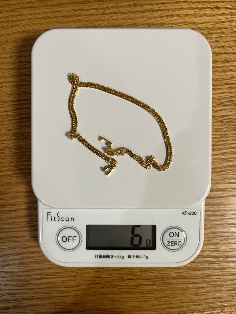 喜平 アンクレット K18 八面トリプル（6ｇ-23cm）造幣局検定マーク　金