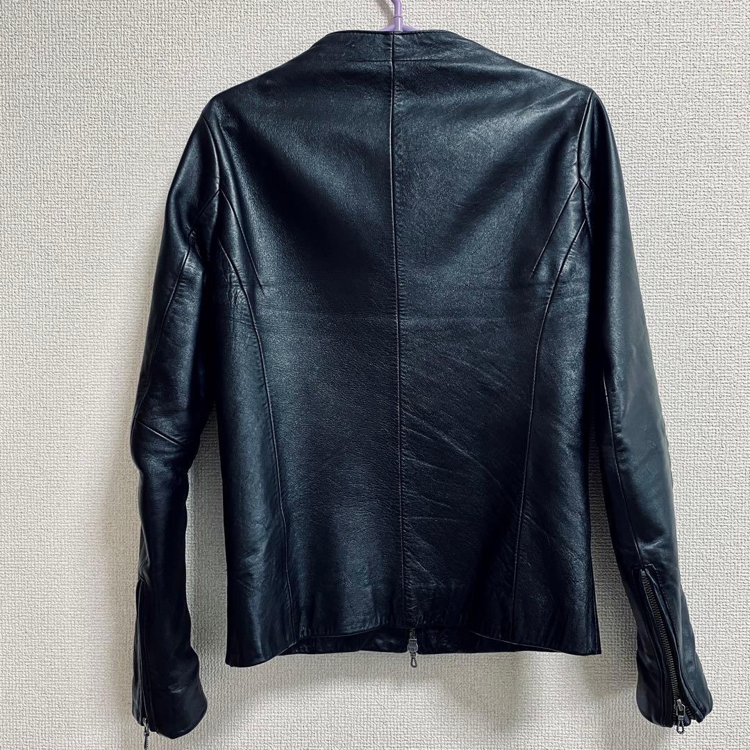 FUGA レザージャケット ライダース　ノーカラー　本革(馬)