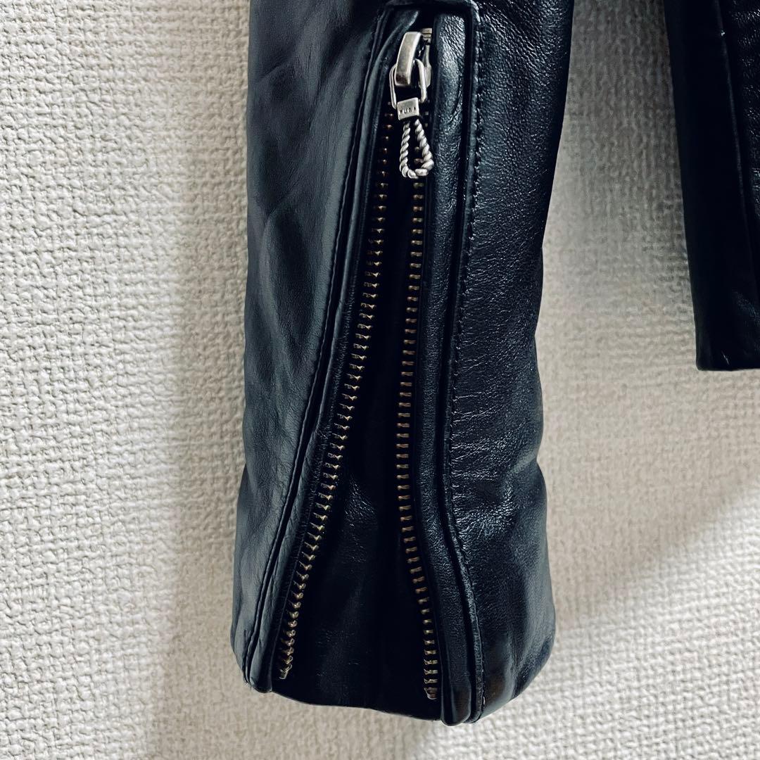 FUGA レザージャケット ライダース　ノーカラー　本革(馬)