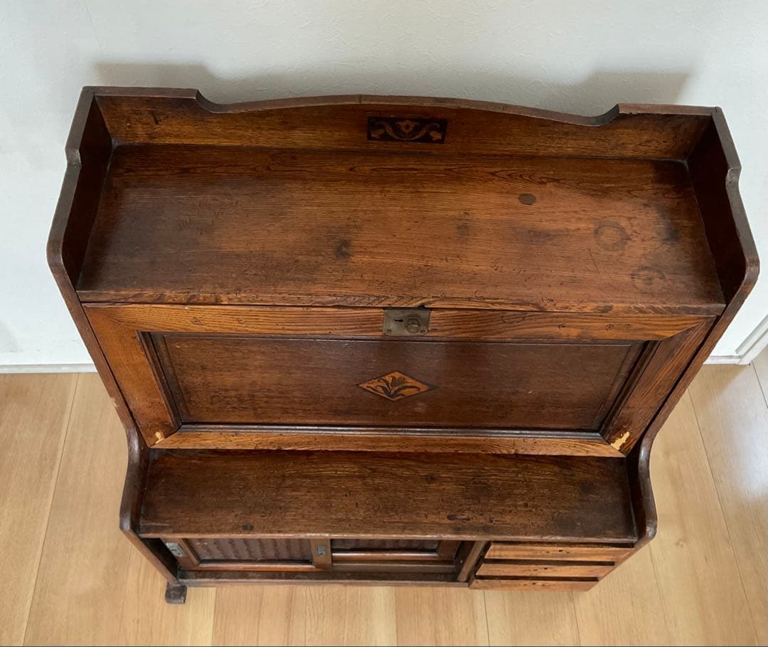 ライティングビューロー　収納　文机　アンティーク家具　ヴィンテージ　古道具