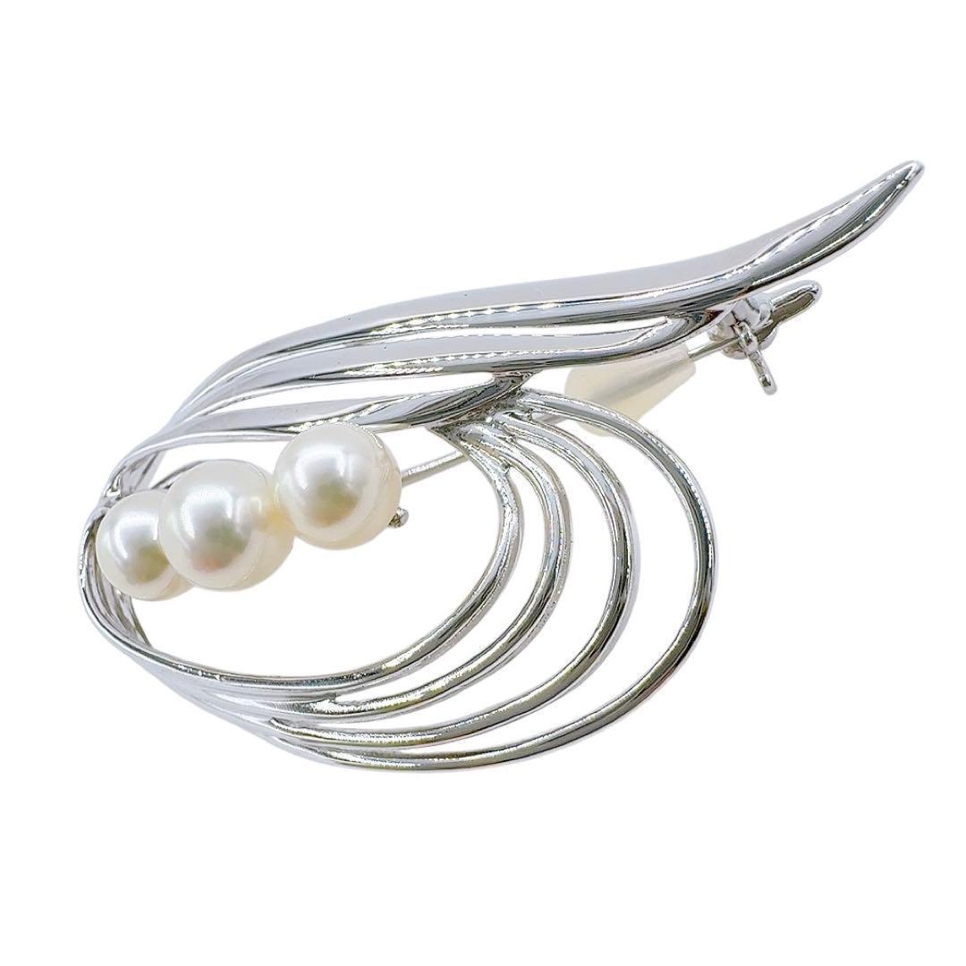 希少/未使用級✨タサキ ブローチ ピンバッチ パール 真珠 シルバー フォーマル