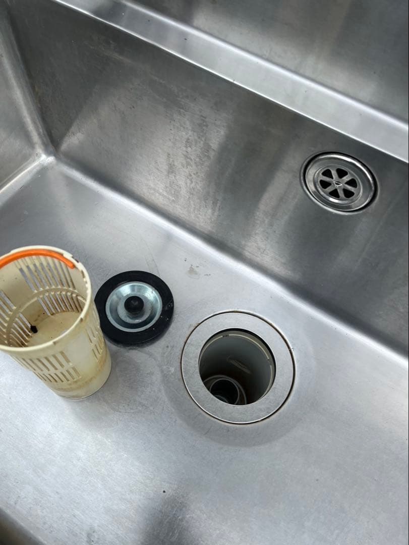 業務用 2槽シンク 2口蛇口付き 幅1500×奥450×高さ820+90