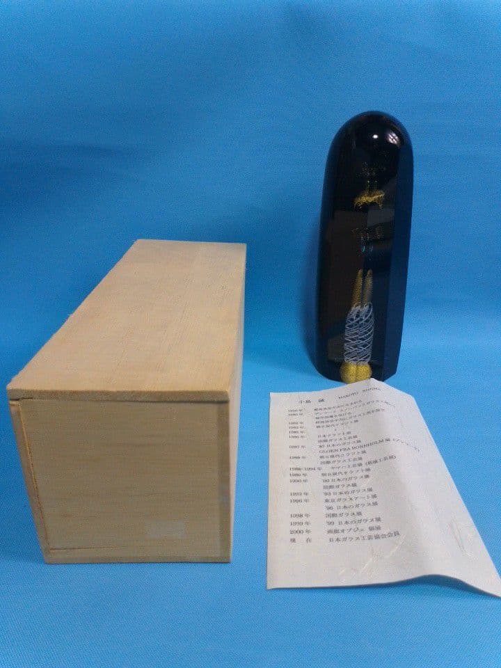 小島誠　ガラス　置物　アンティーク　サインあり