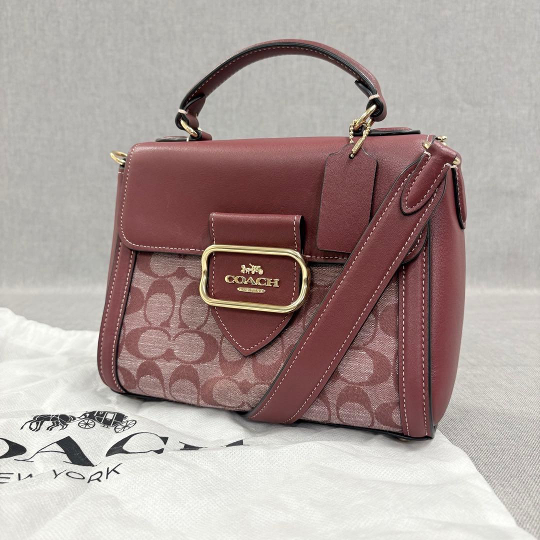 美品 COACH コーチ ハンドバッグ モーガン ショルダーバッグ シグネチャー