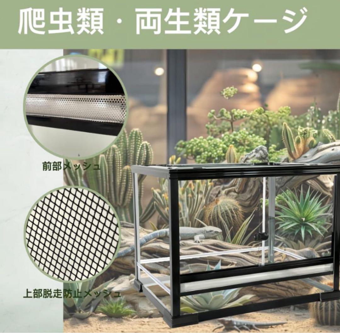 自社製 組み立て式 爬虫類両生類飼育ケージ、ガラス飼育ケージ60x30x30cm