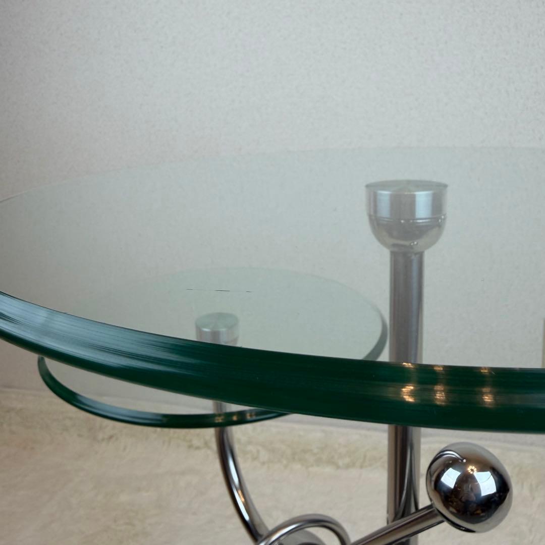 送料無料 サイドテーブル 2段式 ガラス・金属製 大理石